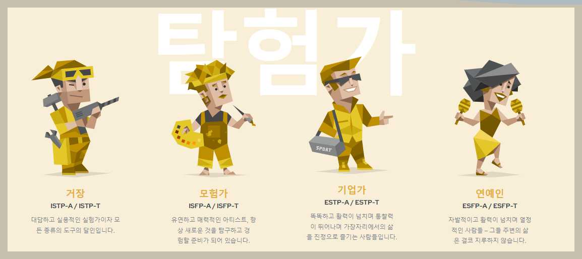 16가지-mbti-성격유형-해석-탐험가-유형-이미지