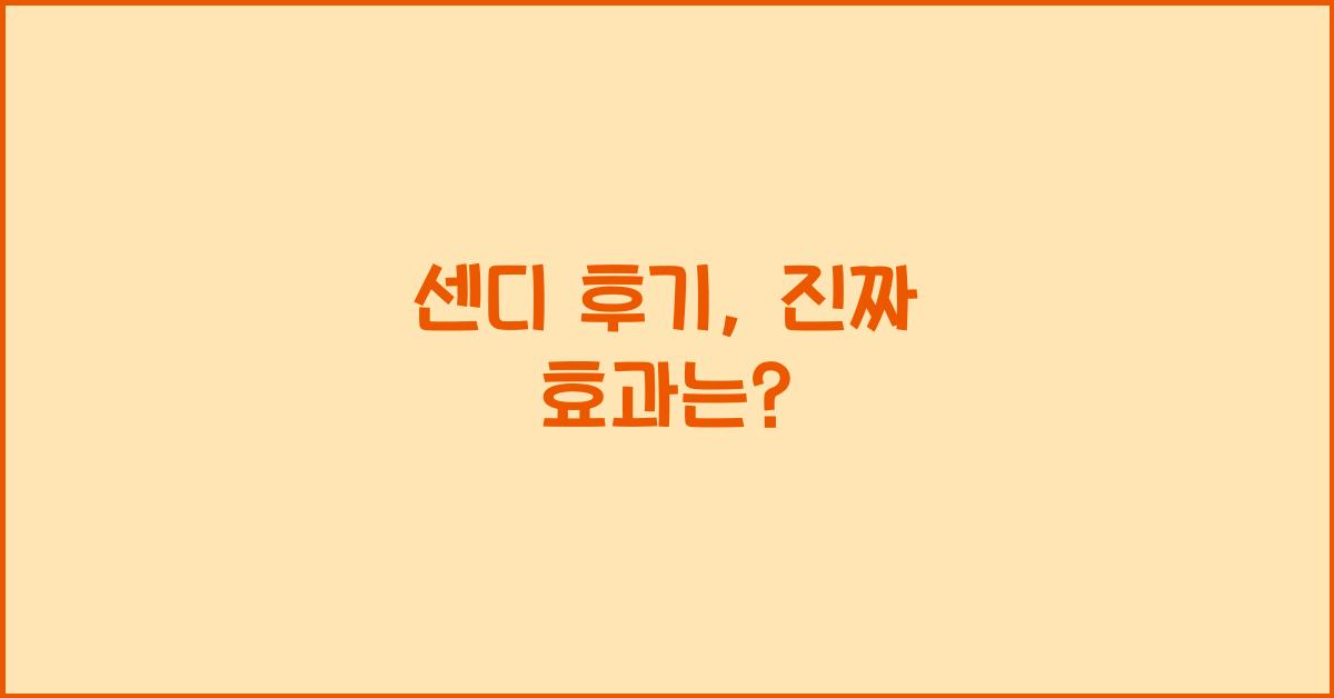 센디 후기
