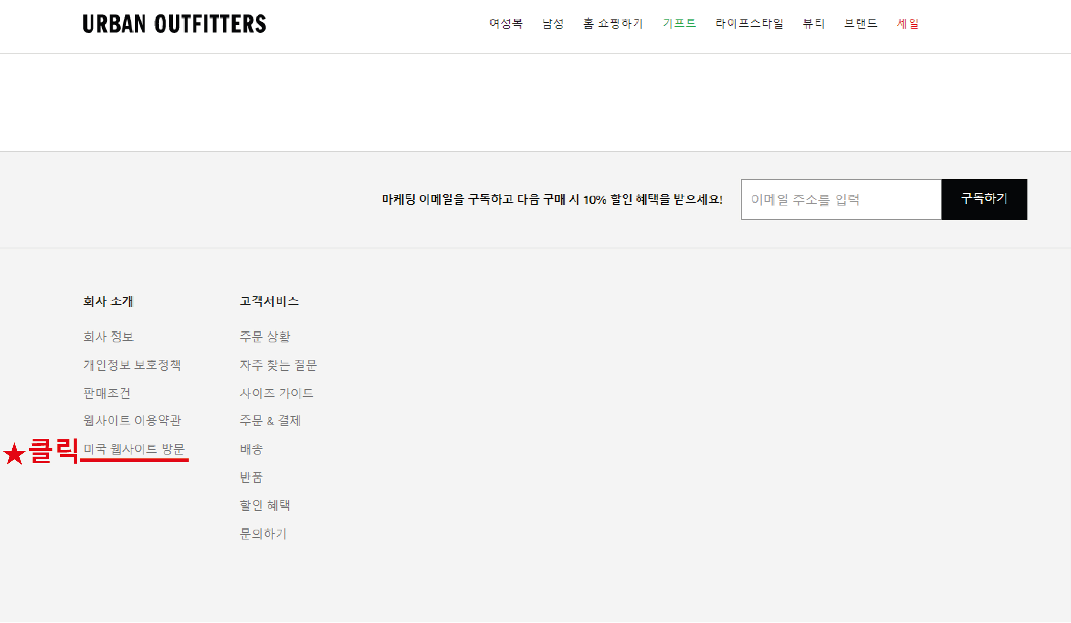 미국 웹사이트 방문