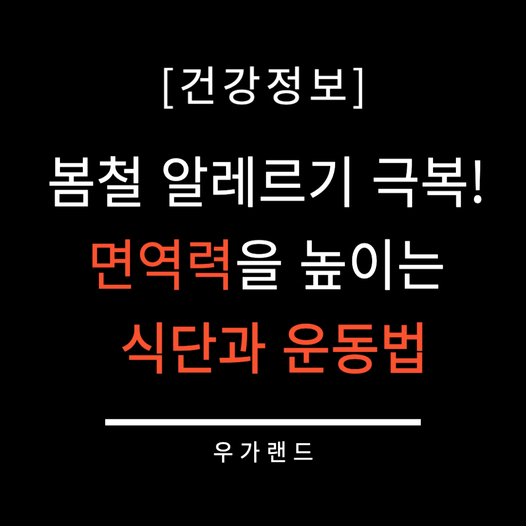봄철 알레르기 극복! 면역력을 높이는 식단과 운동법
