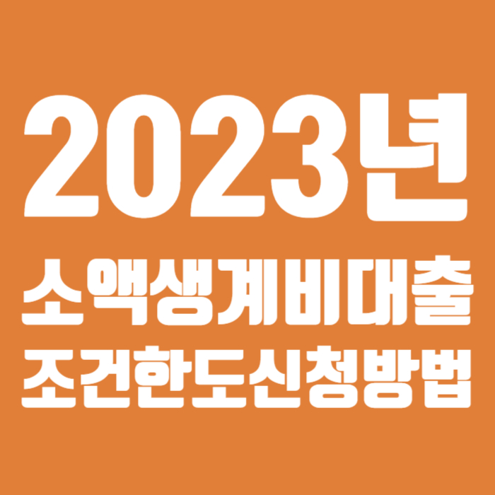 2023년 소액 생계비대출