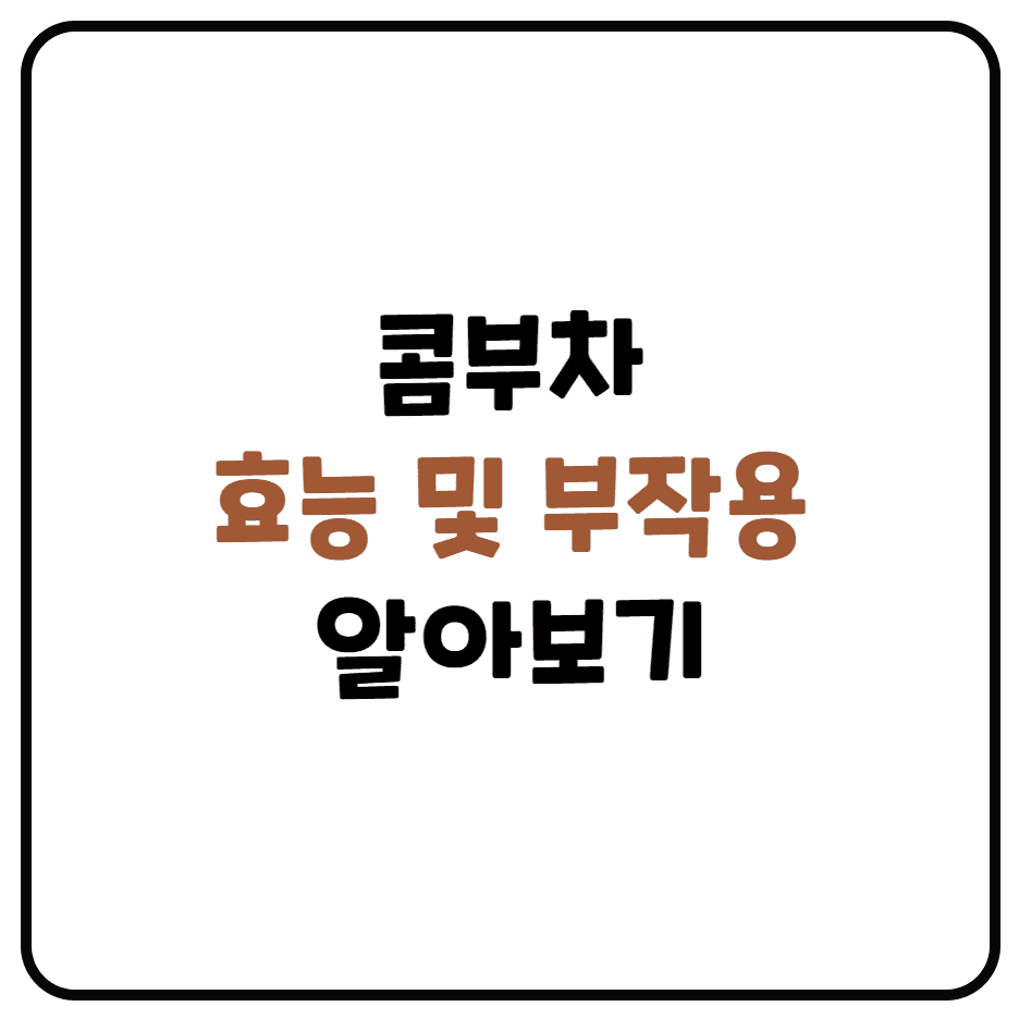  콤부차 효능 및 부작용 알아보기