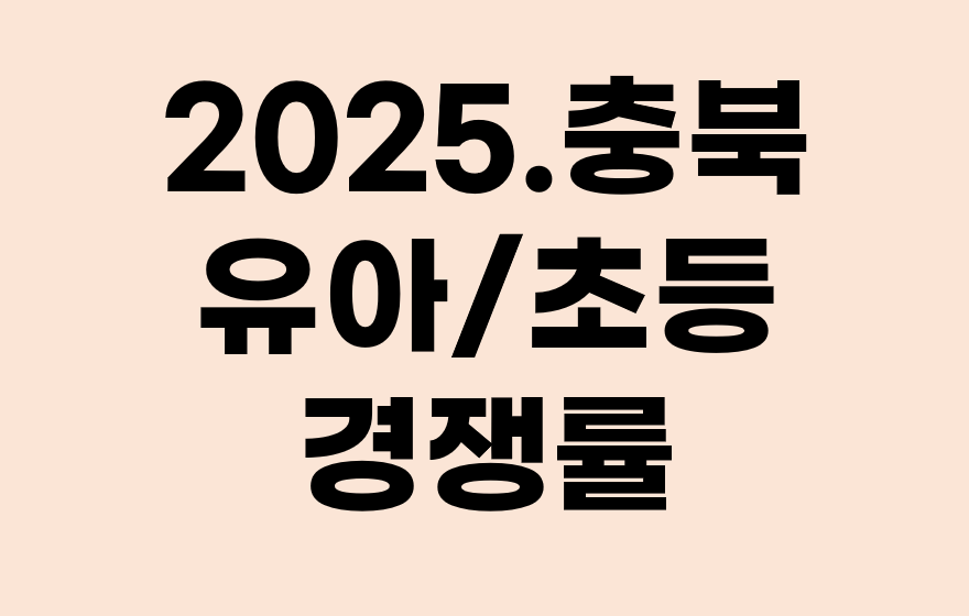 2025 충북 초등 경쟁률