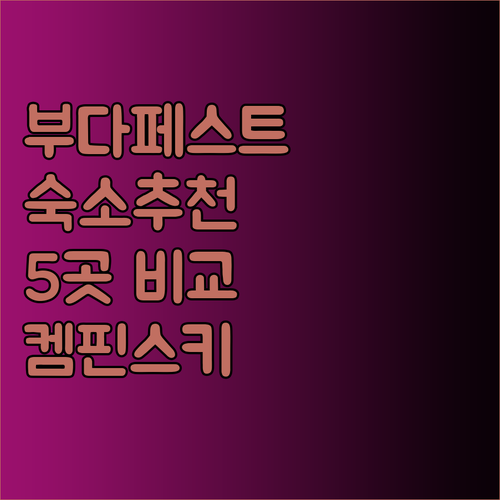 부다페스트 여행 숙소 고민 끝 켐핀스
