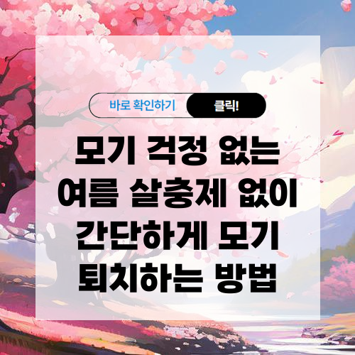 살충제 없이 간단하게 모기 퇴치하는 방법 알아보기