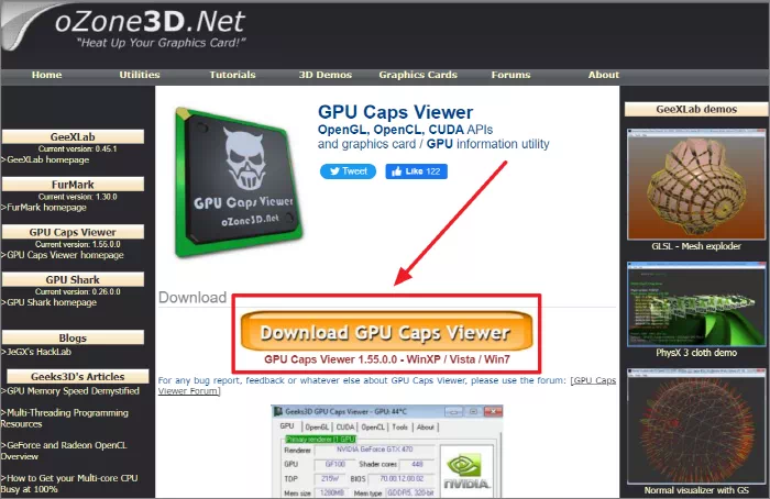 GPU Caps Viewer 다운로드