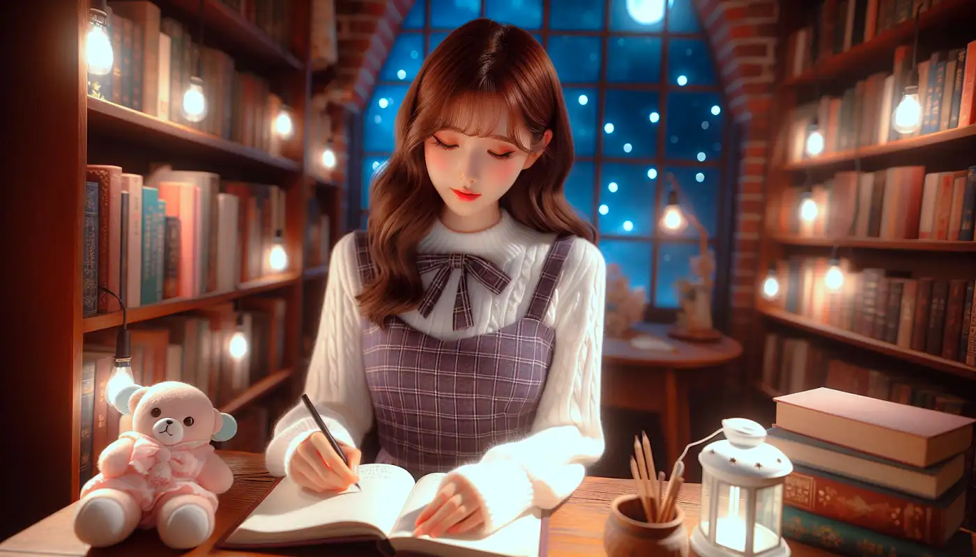자소서-포부-쓰는법으로-글쓰기하는-여성의-모습