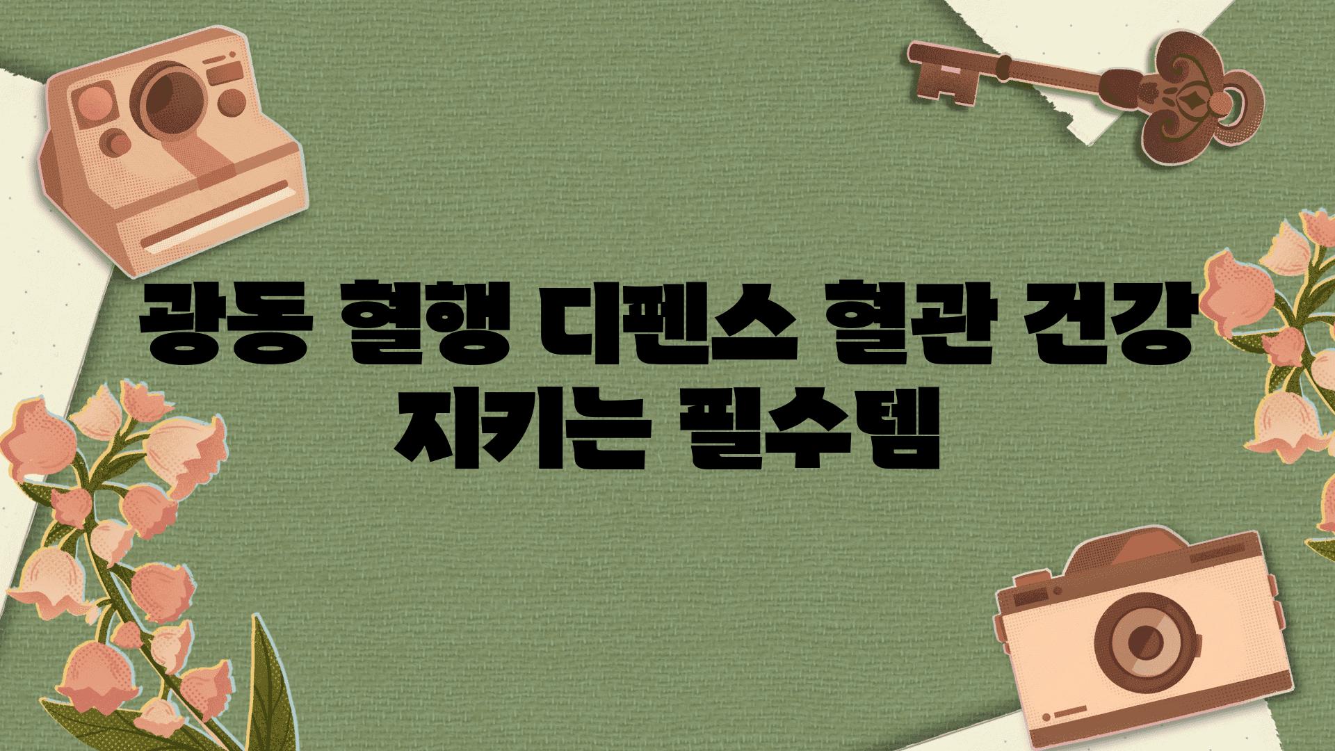 광동 혈행 디펜스 혈관 건강 지키는 필수템