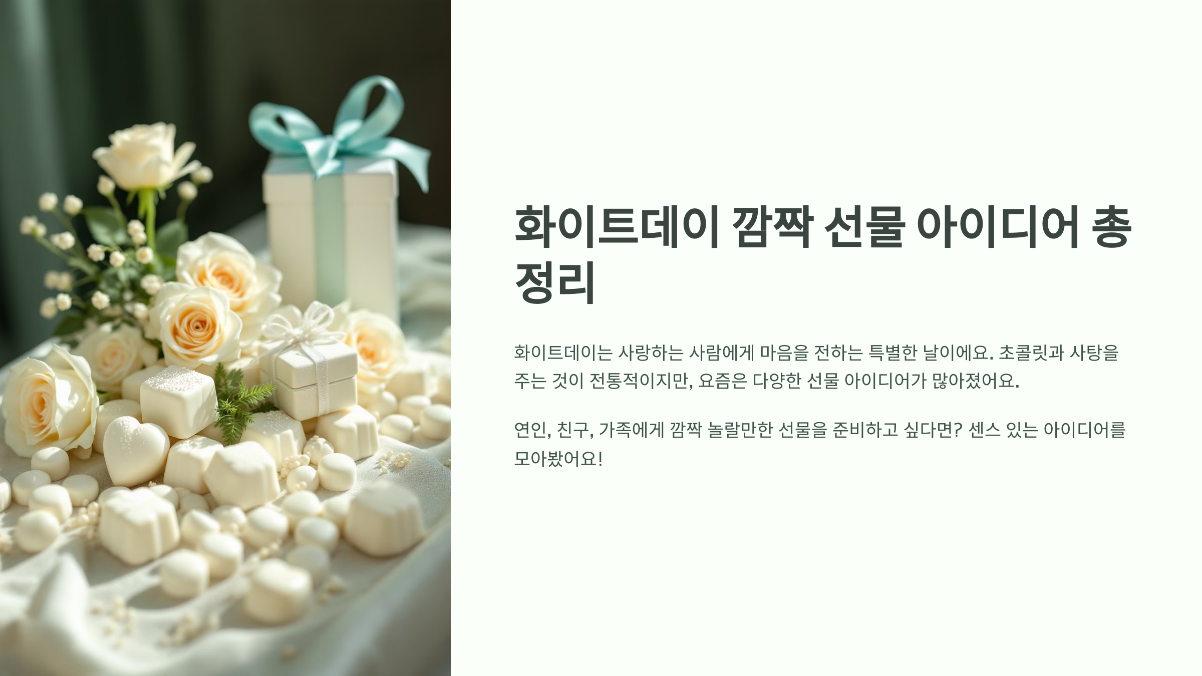 화이트데이 깜짝 선물 아이디어 총정리!