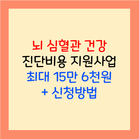  뇌 심혈관 건강 진단비용 지원 사업 신청방법