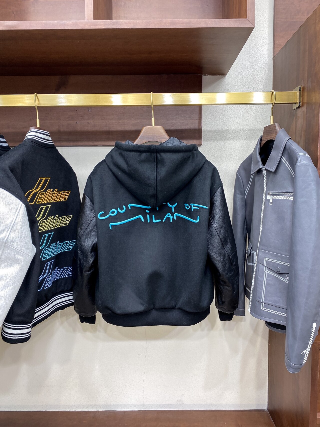  [MARCELO BURLON] 마르셀로 불론 레더 후드 집업 자켓