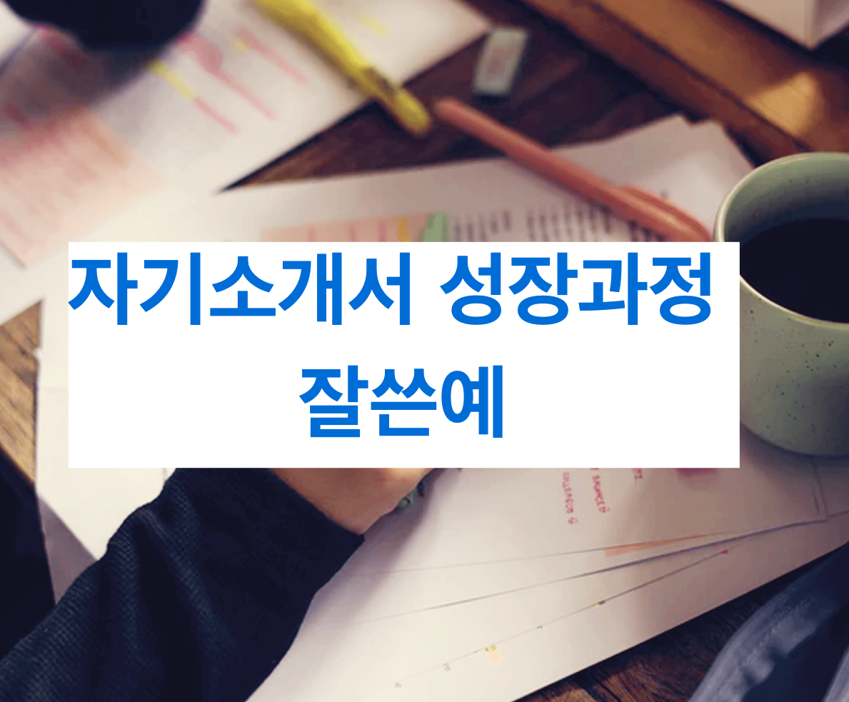  자기소개서 성장과정 잘쓴예 보다 합격에 더 중요한 핵심!