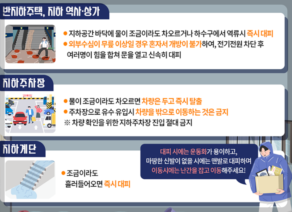 안전한 장머철 호우주의보 대처 방안 행동요령