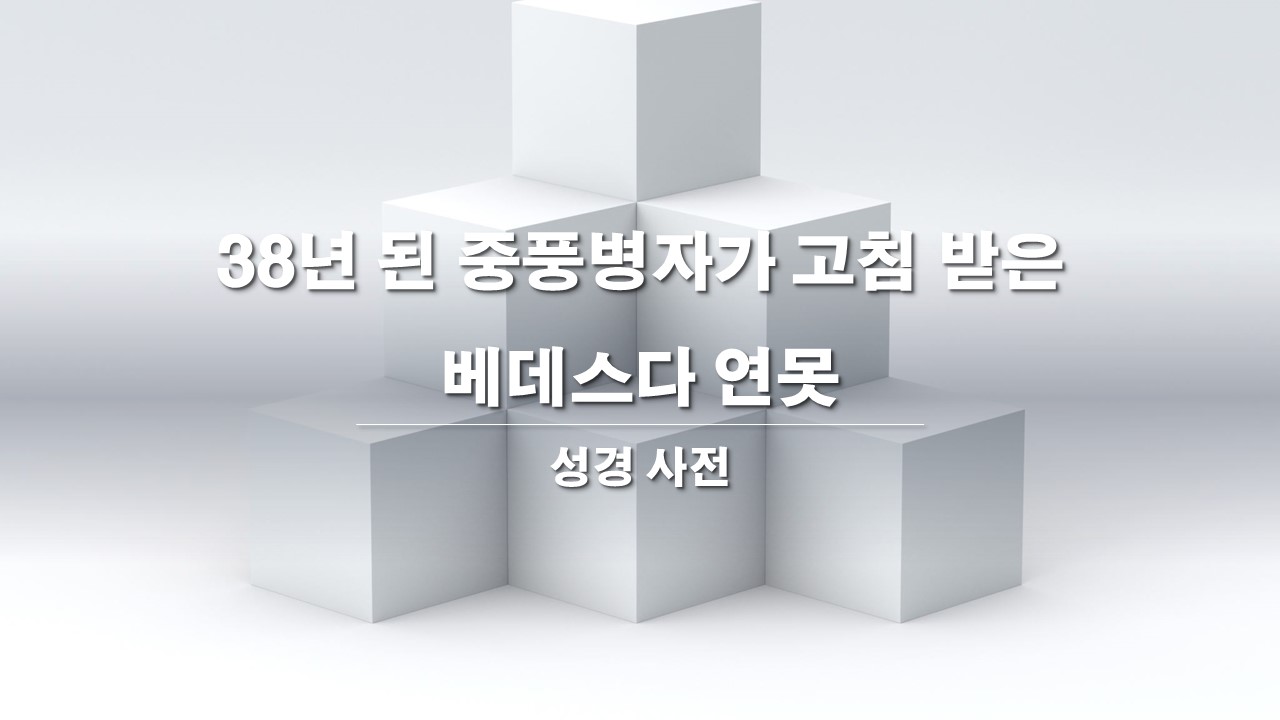 성경 사전 38년 된 중풍병자가 고침 받은 베데스다 연못