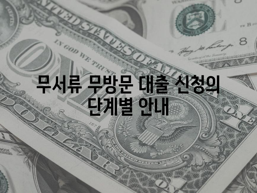 무서류 무방문 대출 신청의 단계별 안내