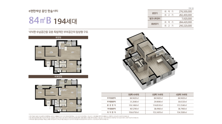 e편한세상 한숲타운 84㎡ B타입