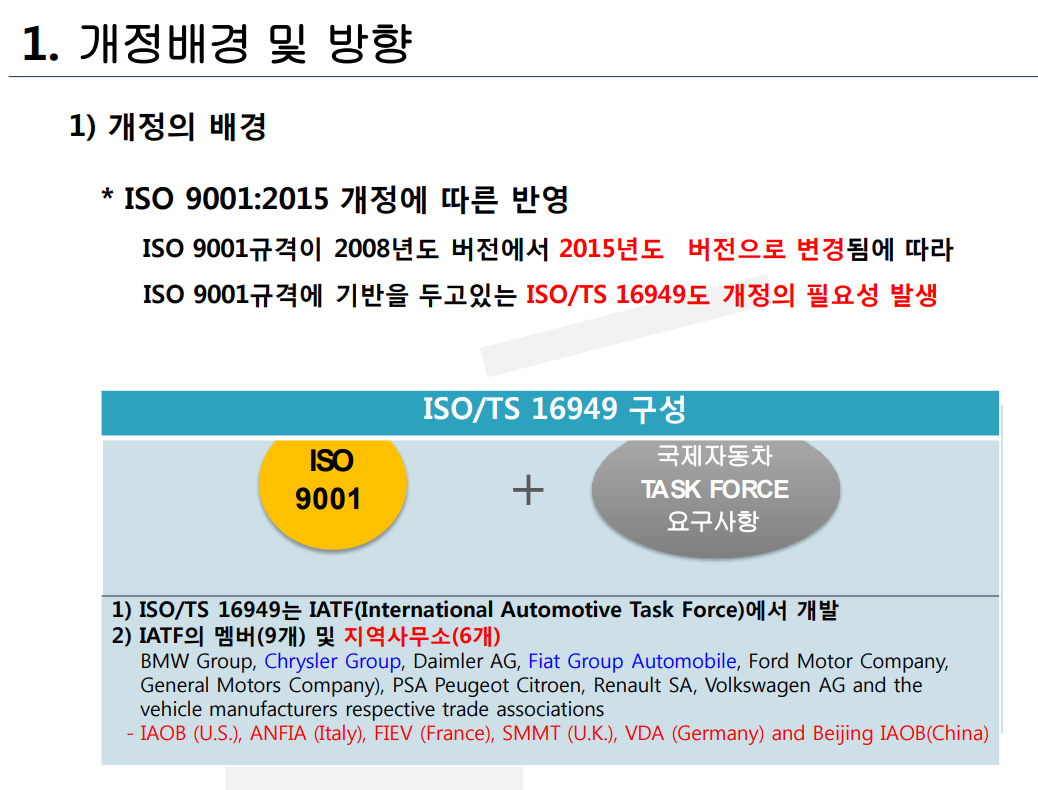  IATF 16949 개정 서문요약