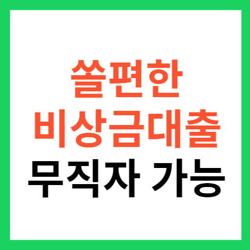 쏠편한 비상금대출 조건 무직자 가능 다른 대출과 비교