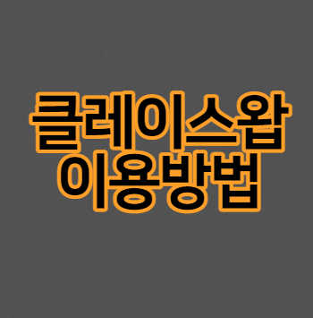 클레이스왑-이용방법