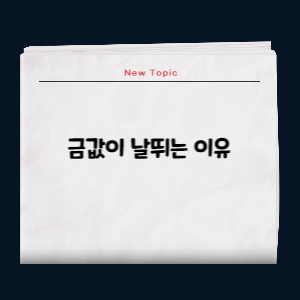 금값이 폭등하는 이유는?