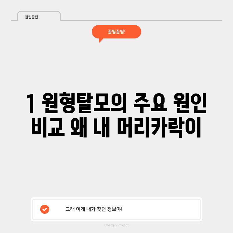 1. 원형탈모의 주요 원인 비교: 왜 내 머리카락이...? 🤔