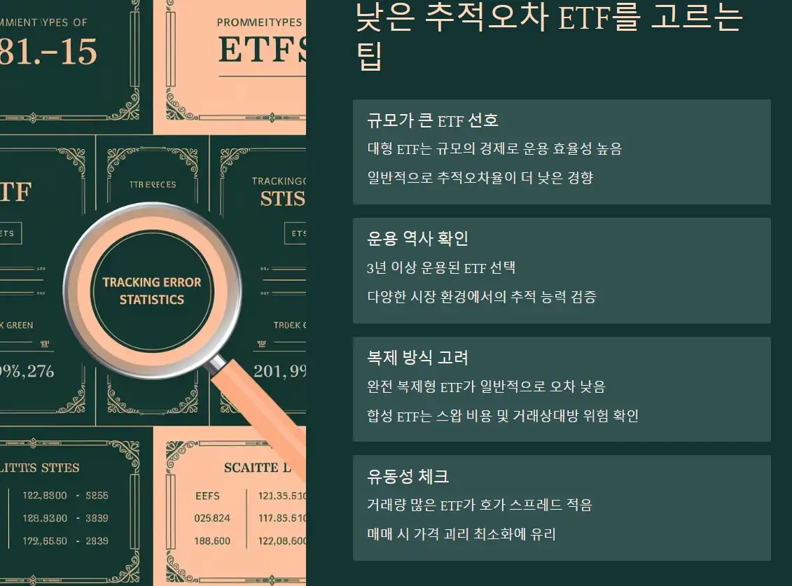 낮은 추적오차 고르는 방법