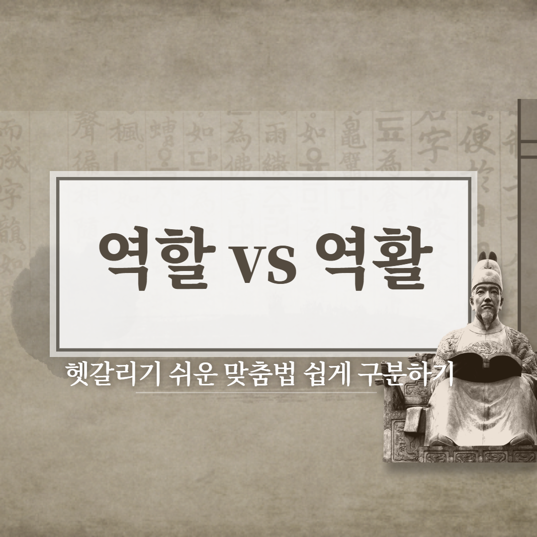  역할 vs 역활 올바른 맞춤법은??