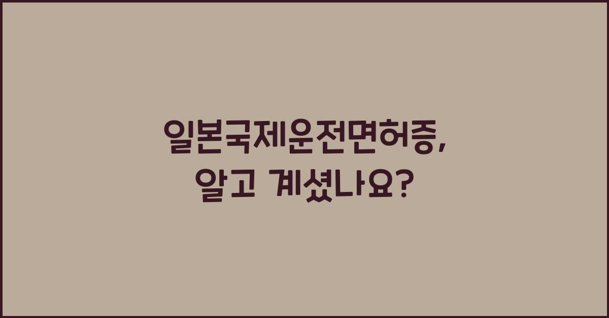 일본국제운전면허증