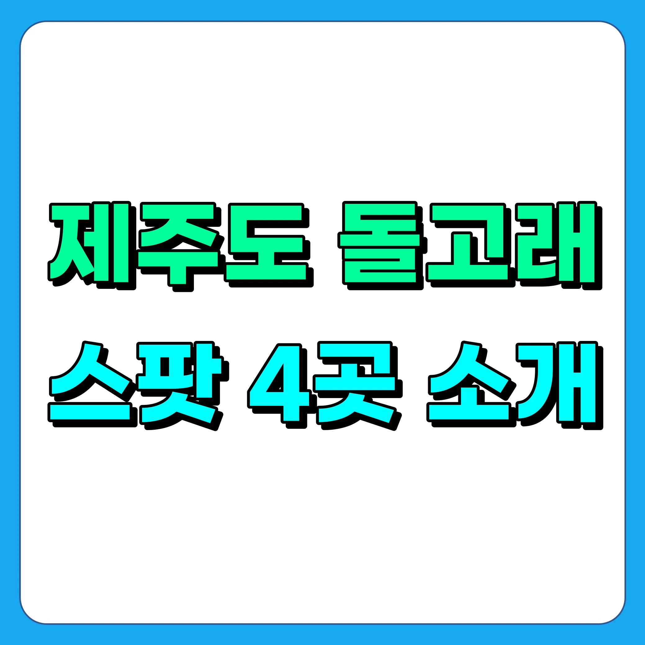 제주도 돌고래 스팟 4곳 소개