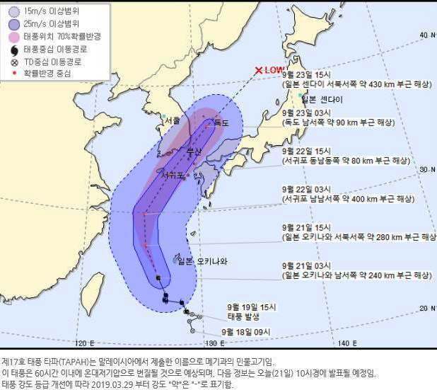  17호 태풍타파 - 안전수칙