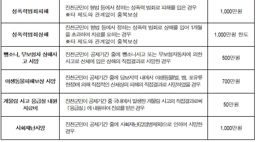 보장내용과 보장금액