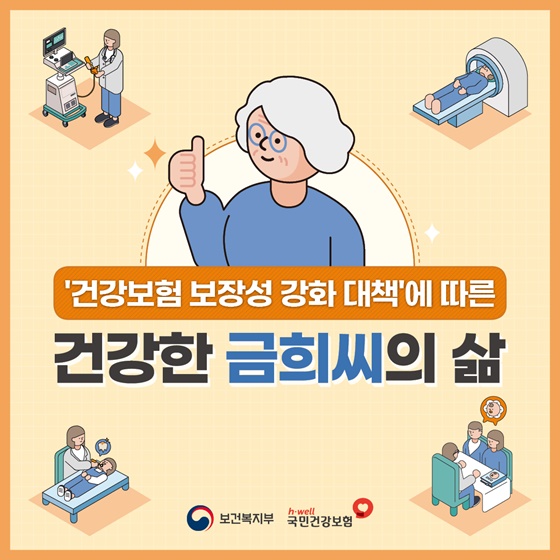  입원진료비/충치치료/여성생식기초음파/난임시술/흉부초음파/뇌 및 뇌혈관MRI/임플란트/치매진단 건강보험 보장성 강화