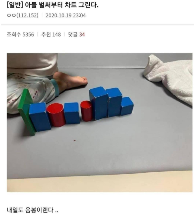  벌써부터 차트를 그리는 주식 신동 아들램