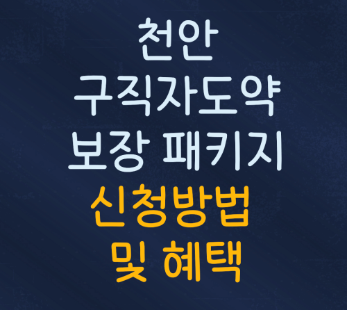  천안 구직자 도약보장 패키지 사업의 신청방법 및 혜택