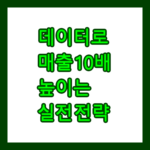 데이터로 매출 10배 높이는 실전 전략