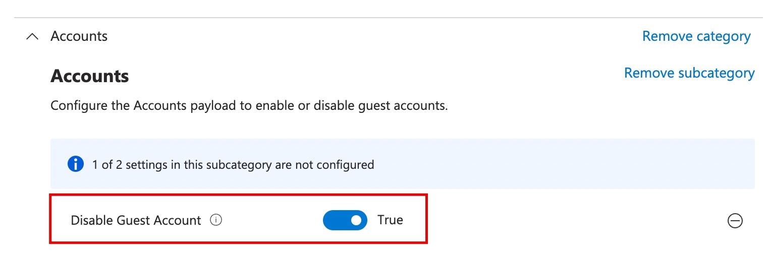 Disable Guest Account True