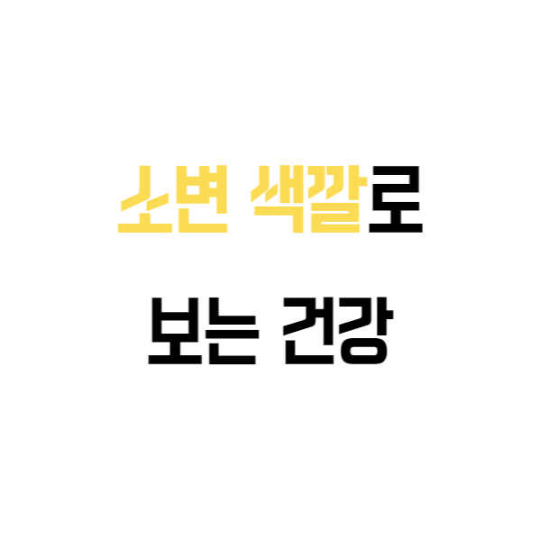  소변 색깔로 보는 건강