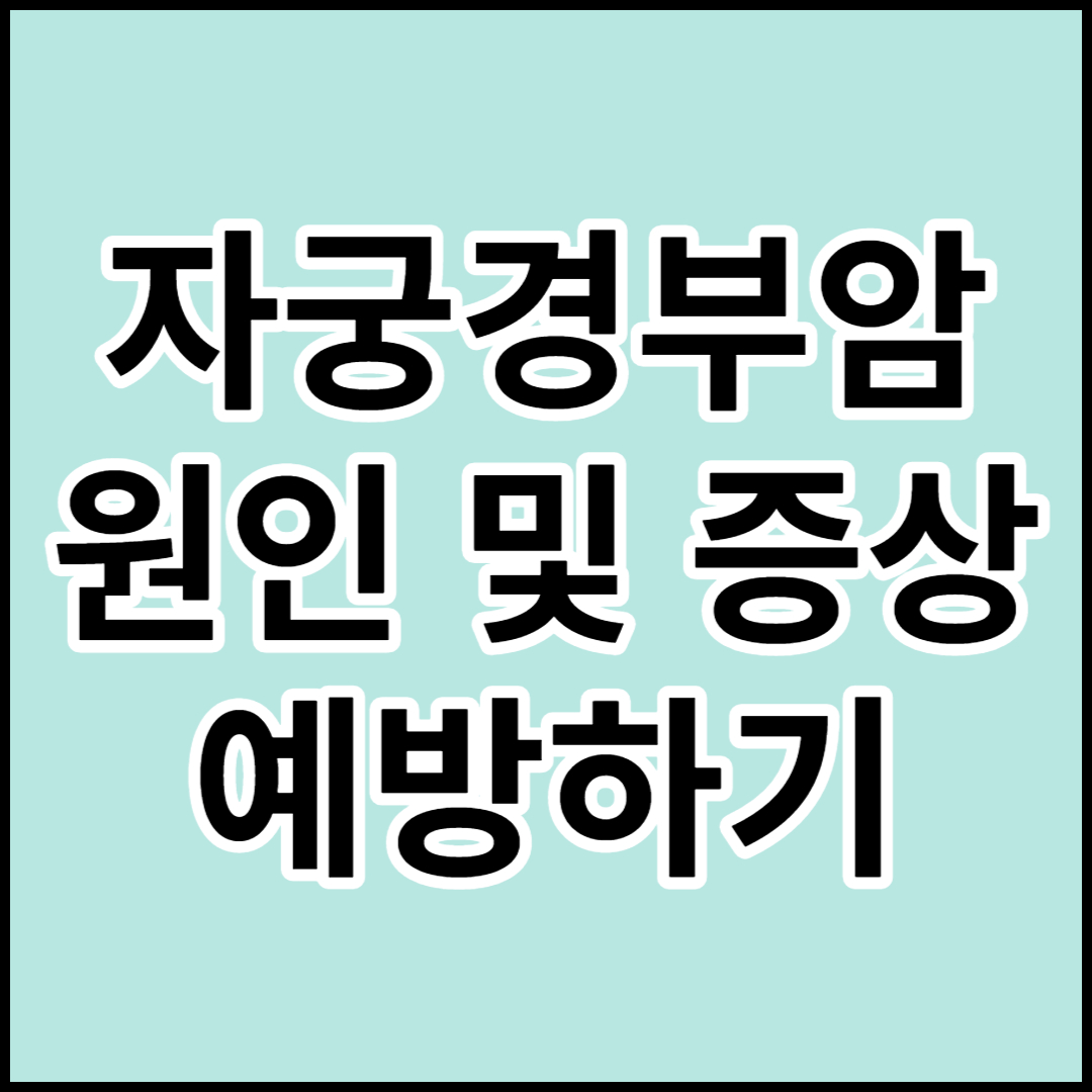  [자궁경부암]원인 증상 예방