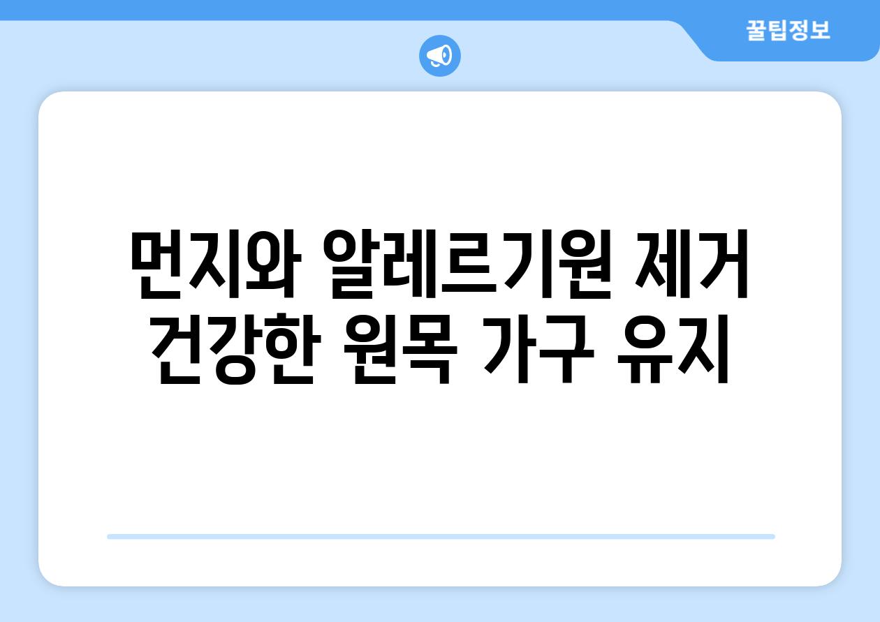 먼지와 알레르기원 제거 건강한 원목 가구 유지