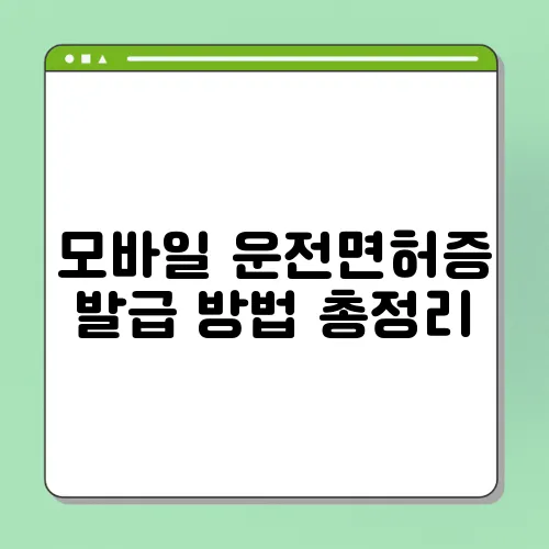 모바일 운전면허증 발급 방법 총정리