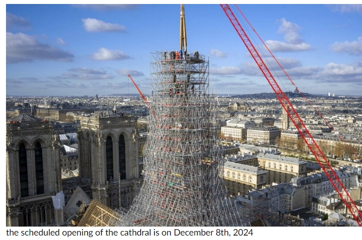 [건설현장 르포] 화재 소실 &#39;노트르담 대성당&#39; 첨탑 설치...재개관 2024년 말에 VIDEO: Notre-dame’s spire is finally installed&#44; one year before the cathedral’s scheduled opening