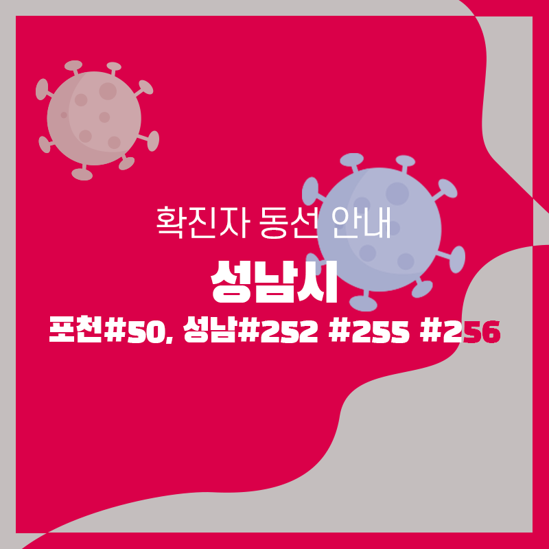  포천#50, 성남#252 #255 #256 / 성남시 확진자 이동 동선 안내 [코로나]