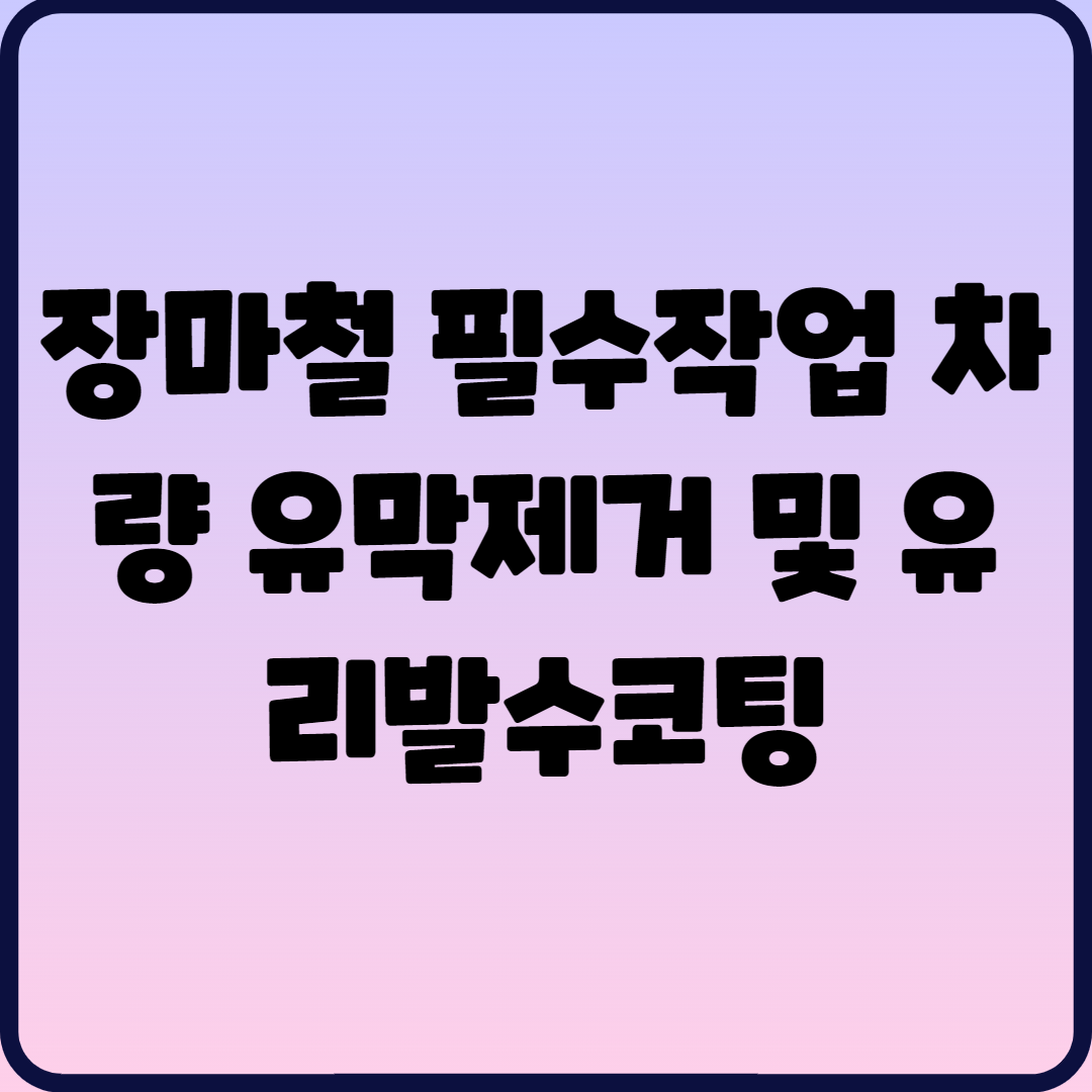  장마철 필수작업 차량 유막제거 및 유리발수코팅
