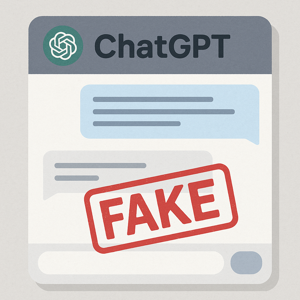 GPT가 만든 오류 답변에 붉은 ‘FAKE’ 도장 표시 느낌