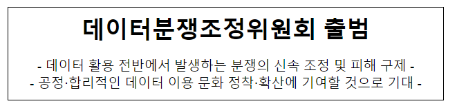  데이터분쟁조정위원회 출범
