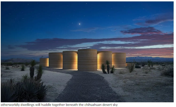 3D 프린팅 &#39;엘 코스코&#39; 야영지 ICON and BIG will scatter 3D-printed &#39;el cosmico&#39; campsite across marfa desert
