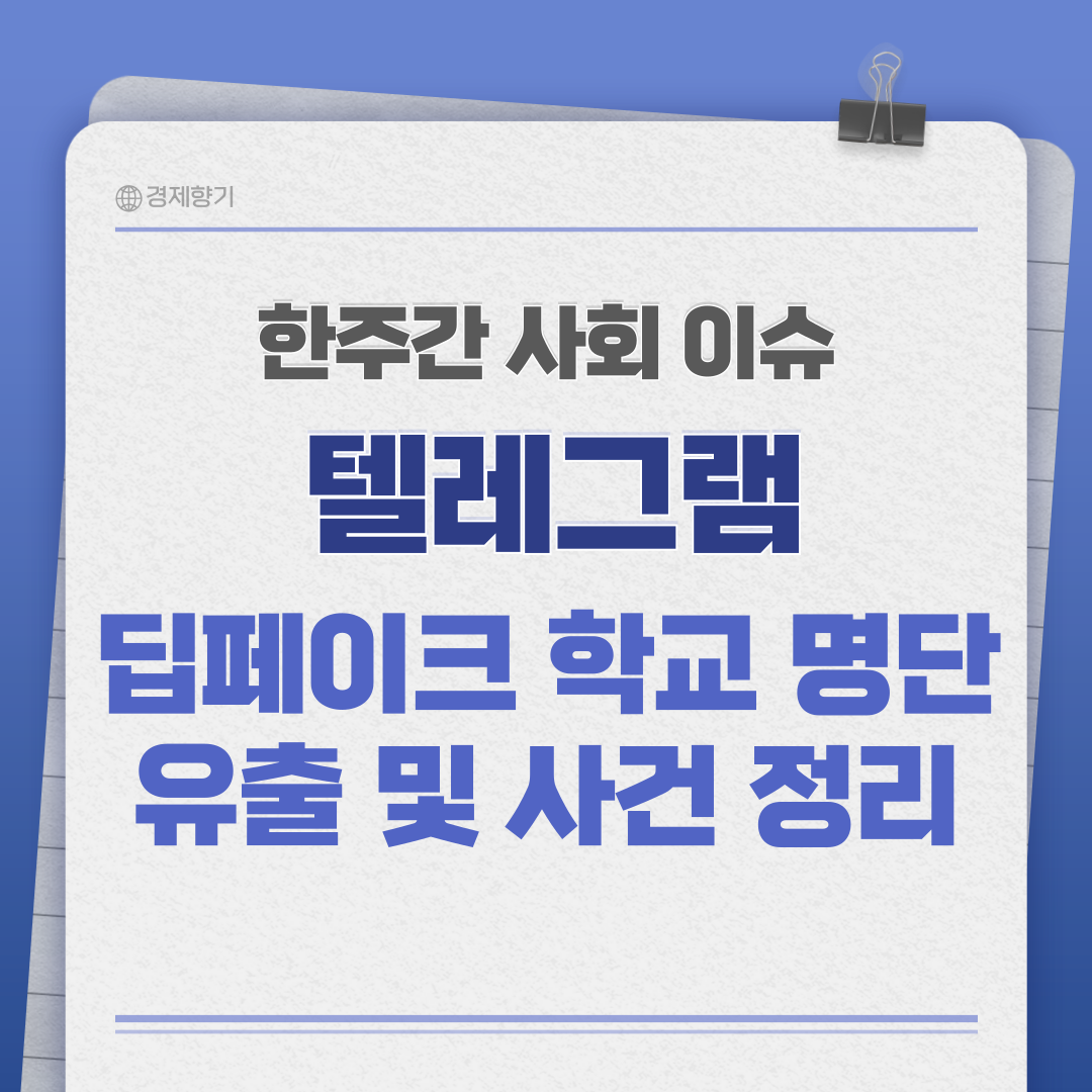 텔레그램 딥페이크 학교 명단 유출 사건과 그 심각성에 대한 분석