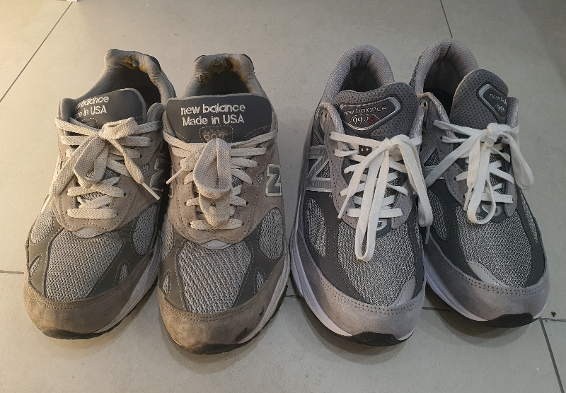 뉴발란스 990, 992, 993 모델과 ENCAP, ABZORB 비교