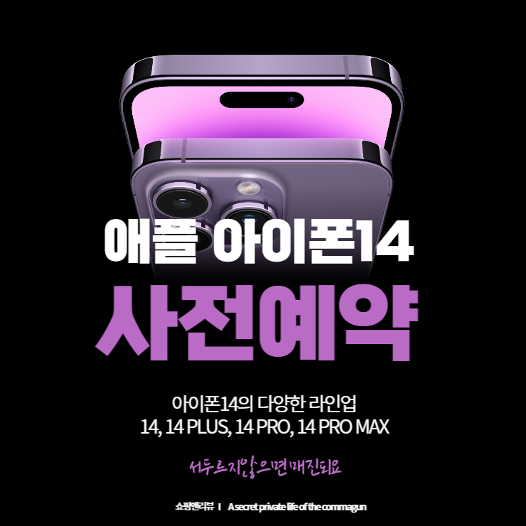  애플 아이폰14, 14 PLUS, 14 PRO, 14 PRO MAX 사전예약 더욱 저렴하게 구매하세요.