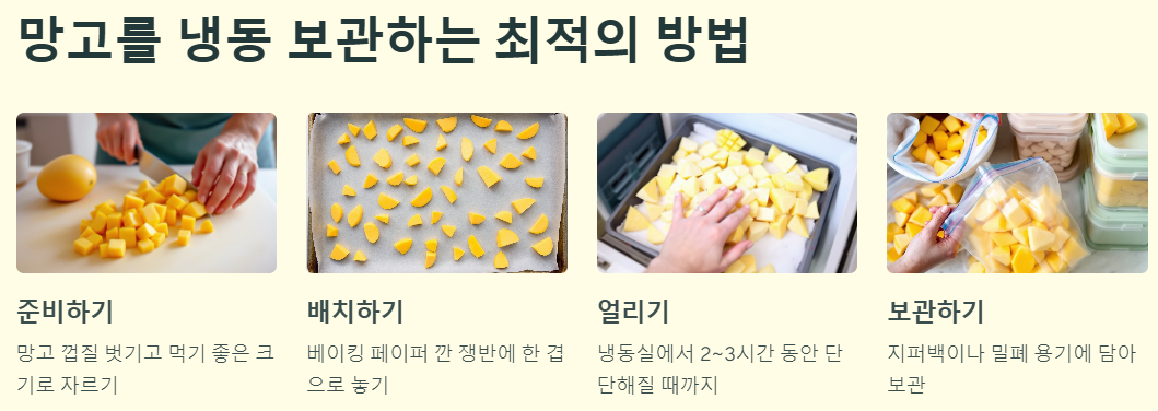 망고를 냉동 보관하는 최적의 방법